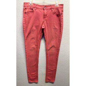 Roxy Skinny Jeans Coral Pink Salmon Size 30